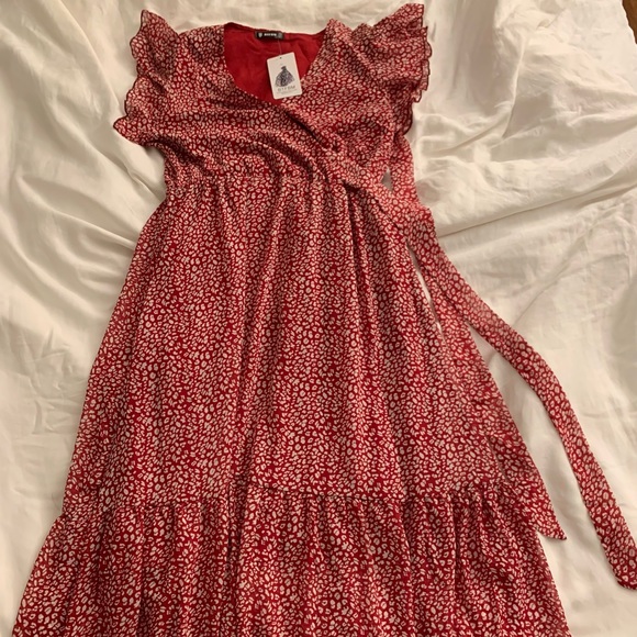 Red Midi Dress - Picture 2 of 3